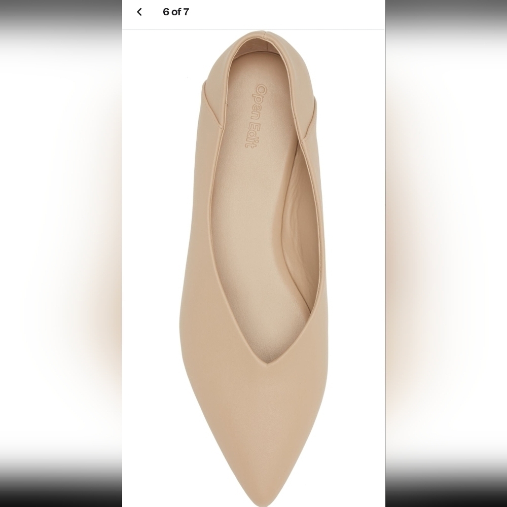 Open Edit,Kyler,Pointed Flat,Elegant Beige Women's Flat Shoes,Size 10 New In Box